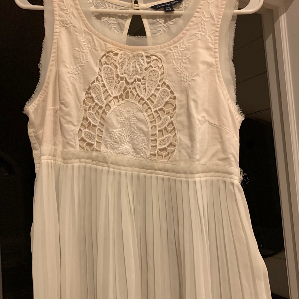 American Eagle embroidered peplum top